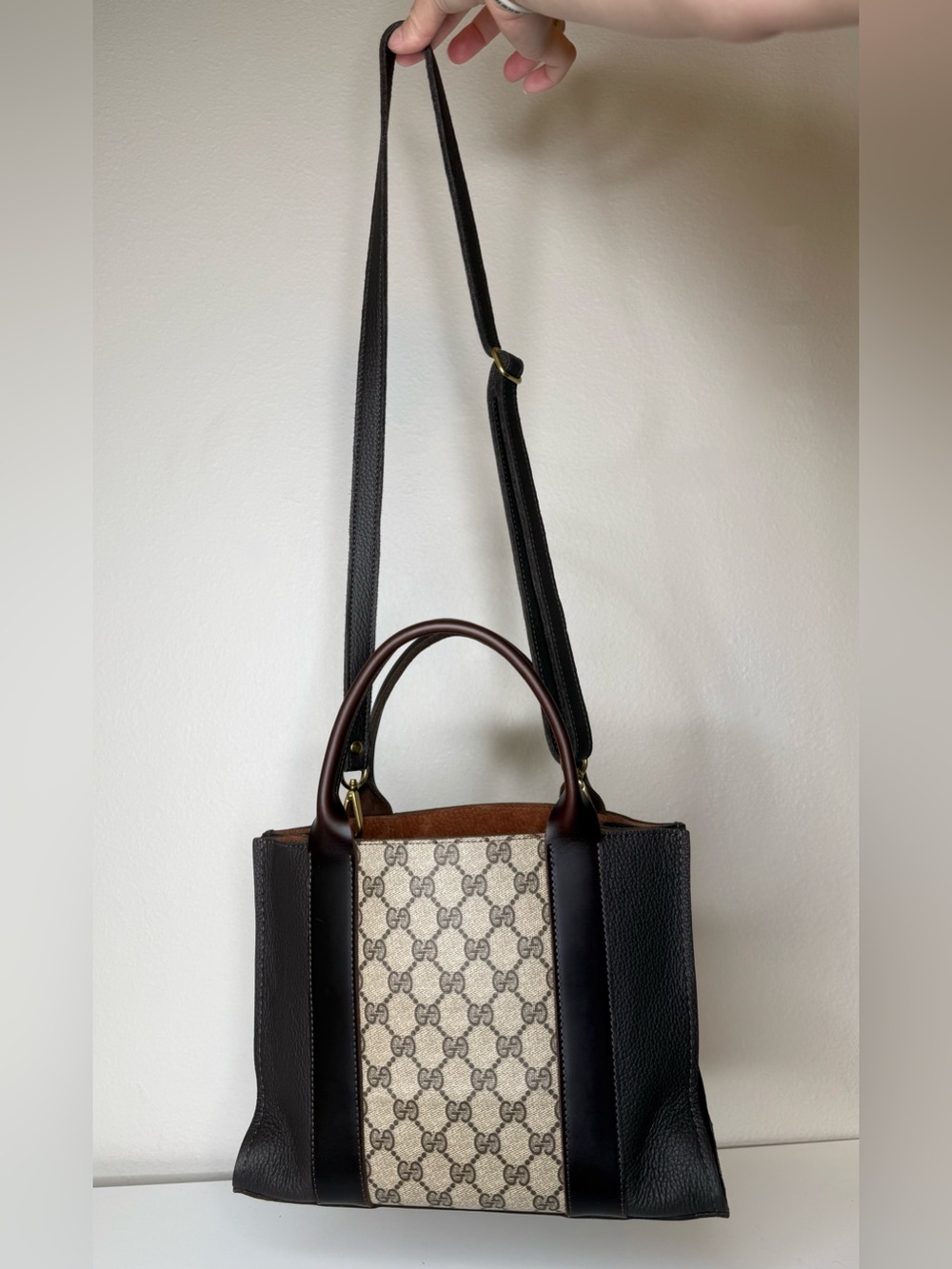 Vintage Boho Bag Gucci Brown Leather Tote - Picture 2 of 9